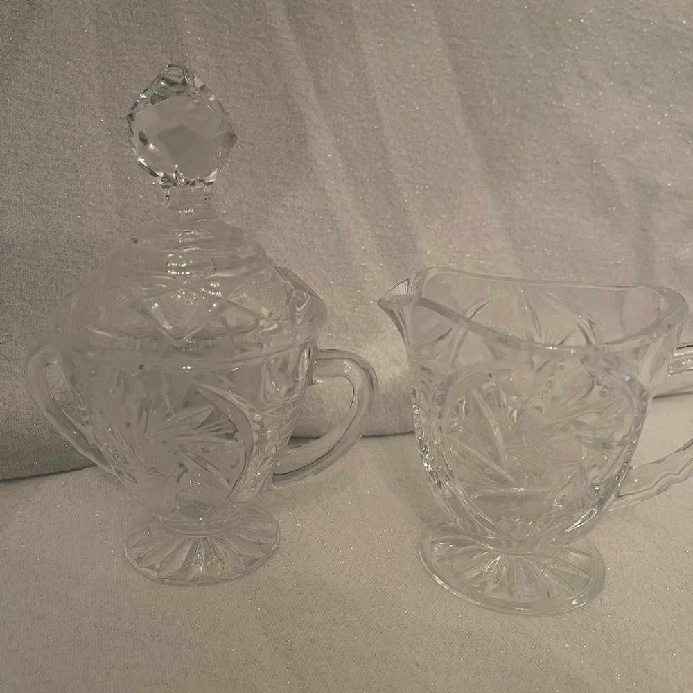 Glass Sugar and Milk Holder